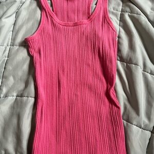 Simply Be Vibrant Pink Ribbed Tank Top